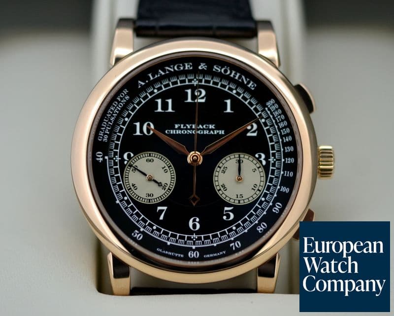 Image of A. Lange and Sohne 1815 Chronograph 18K Rose Gold Black Dial 