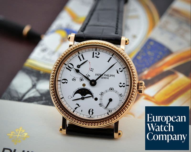 Image of Patek Philippe Moonphase Power Reserve 18K Rose Gold Hobnail Bezel