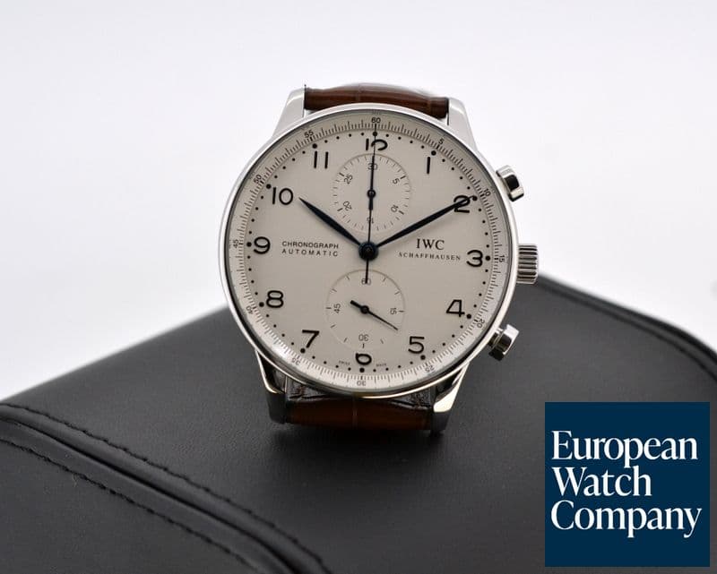 Image of IWC Portuguese Chronograph SS Silver Dial / Blue Numerals 