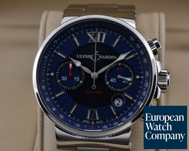 Image of Ulysse Nardin Marine Chronograph Blue Dial SS 
