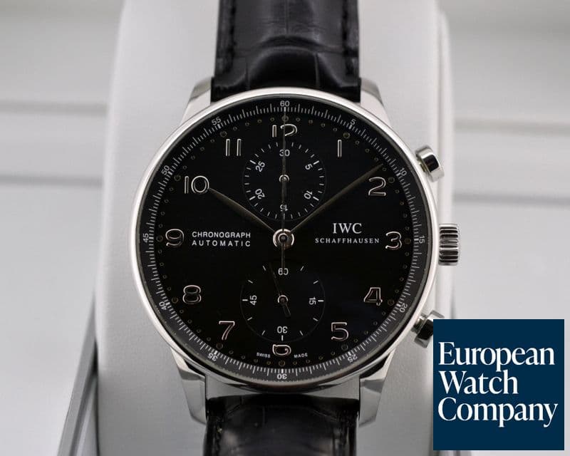 Image of IWC Portuguese Chronograph SS Black Dial 