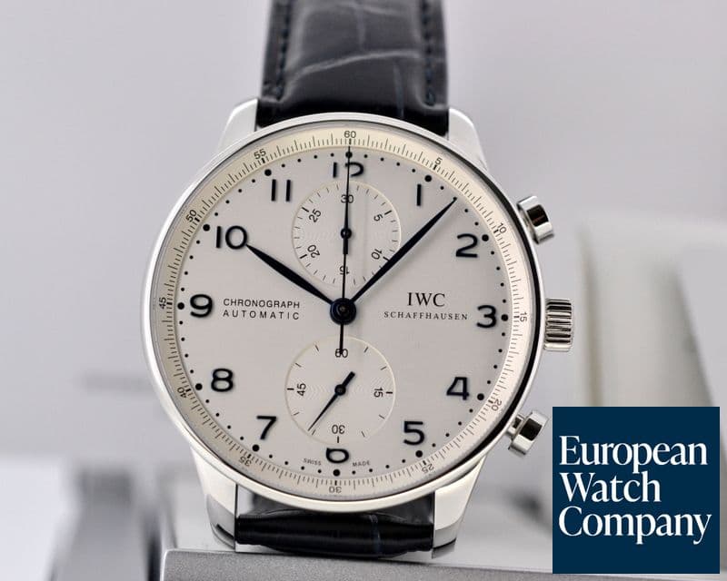 Image of IWC Portuguese Chronograph SS Silver Dial / Blue Numerals
