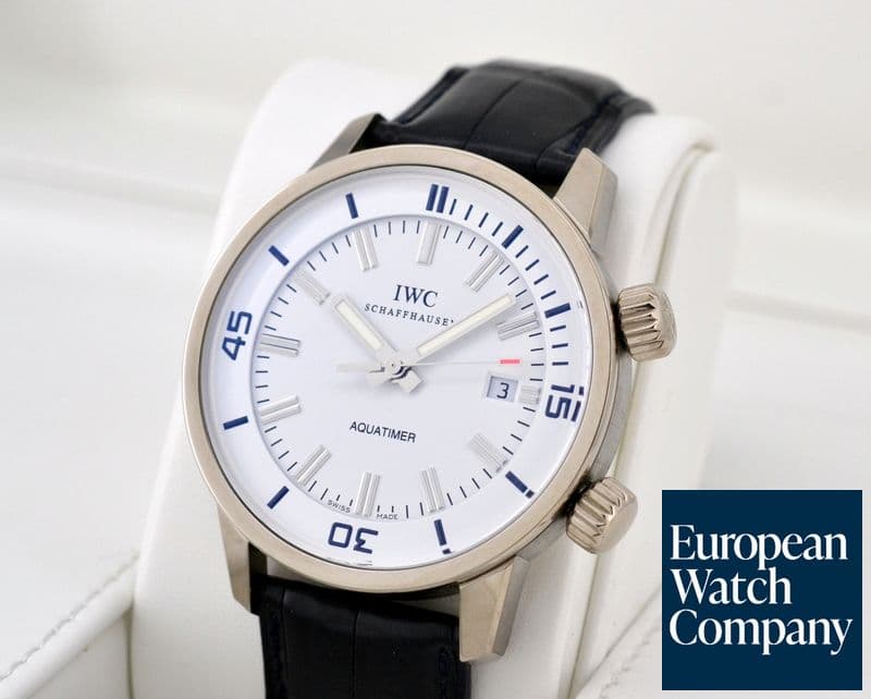 Image of IWC Vintage Collection Aquatimer White Dial / 18K White Gold  