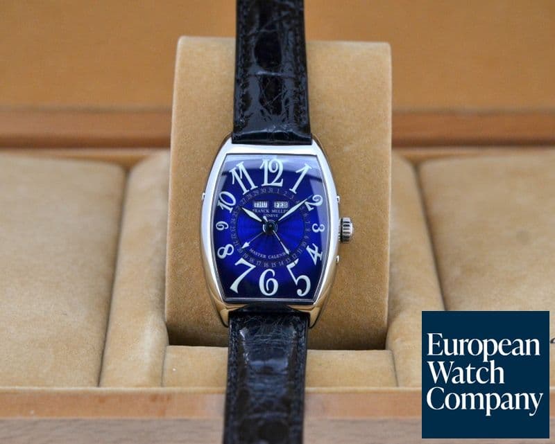 Image of Franck Muller Cintree Curvex Master Calendar 18K White Gold / Blue Dial 
