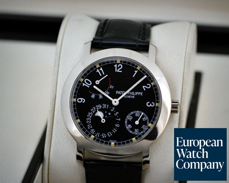Image of Patek Philippe Moon Phase Power Reserve Black Dial 18K White Gold 