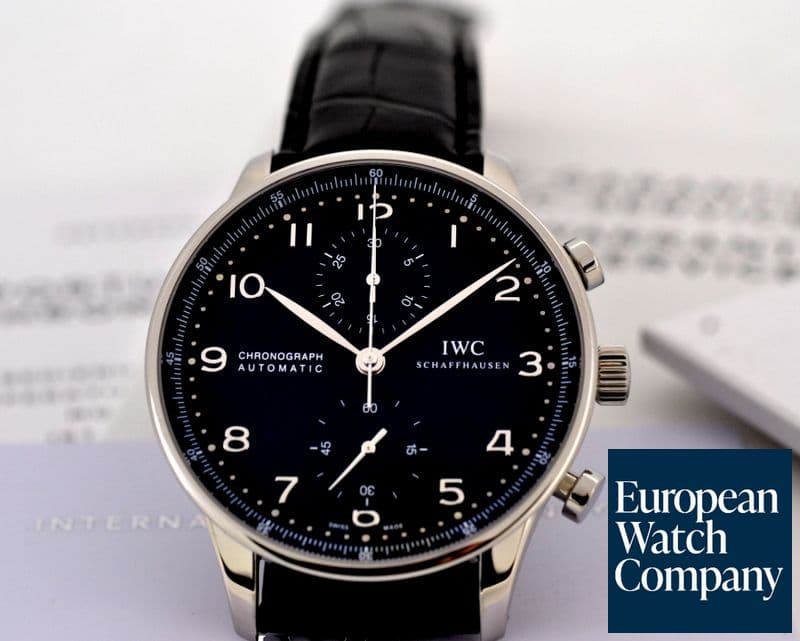 Image of IWC Portuguese Chronograph SS Black Dial 