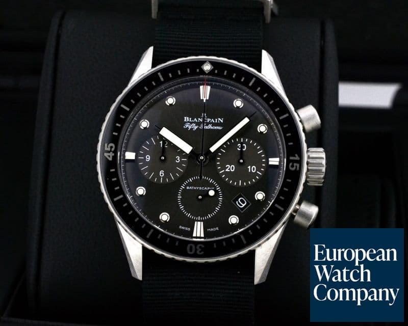 Image of Blancpain Fifty Fathoms Bathyscaphe Flyback Chronograph SS / Nato