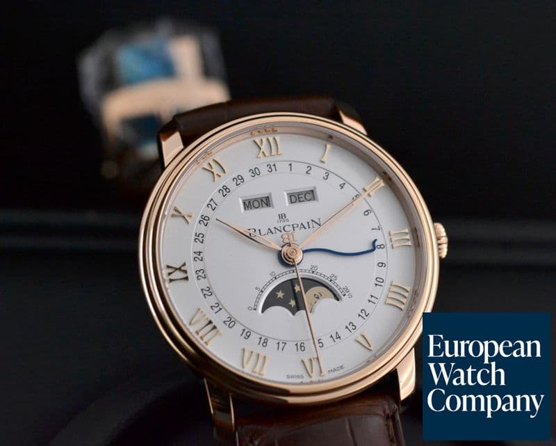 Image of Blancpain Villeret Moonphase & Complete Calendar Opaline Dial 18K Rose Gold 40MM