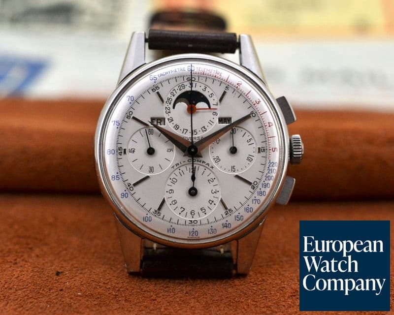 Image of Universal Geneve Tri Compax Stainless Steel / Silver Dial