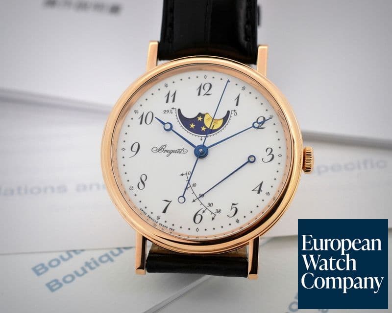 Image of Breguet Classique Moonphase 18K Rose Gold Enamel Dial