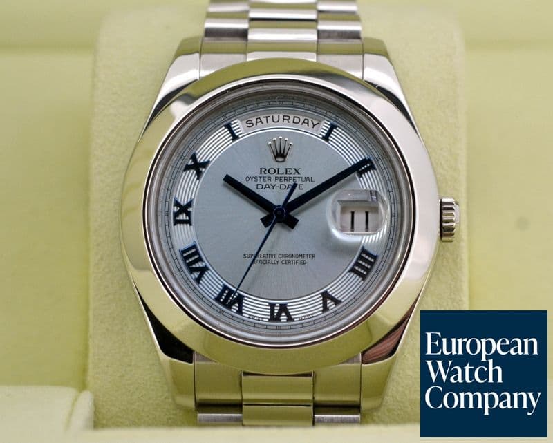 Image of Rolex Platinum Day Date II Glacier Dial Arabic Numerals