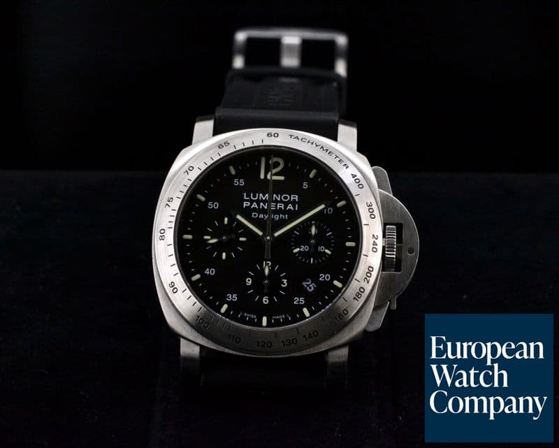 Image of Panerai Luminor Chronograph Daylight SS Black Dial