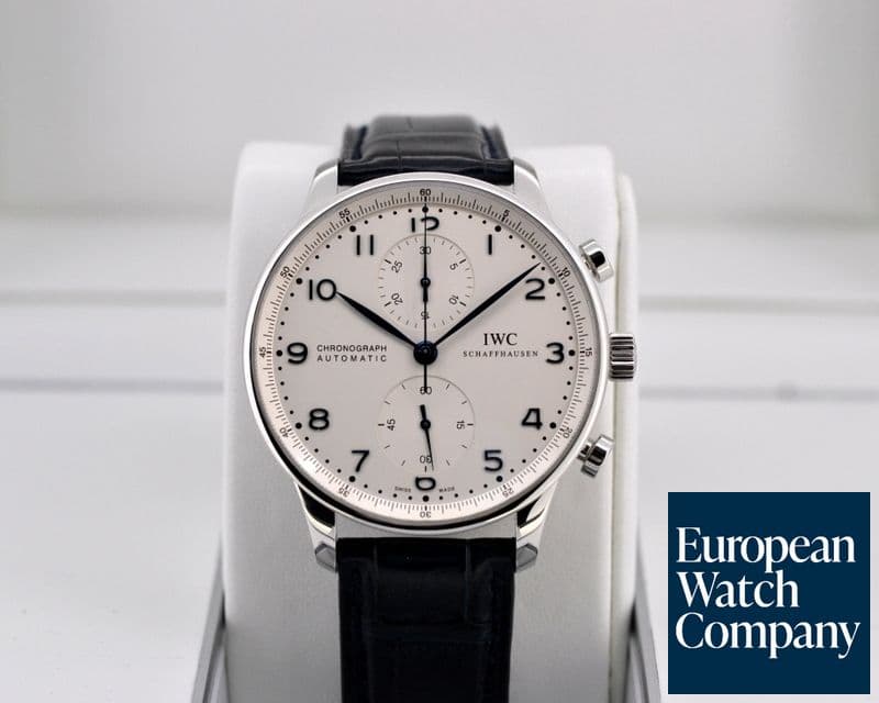 Image of IWC Portuguese Chronograph SS Silver Dial / Blue Numerals 