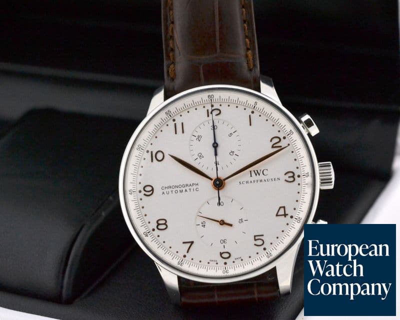 Image of IWC Portuguese Chronograph SS Silver Dial / Gold Numerals 