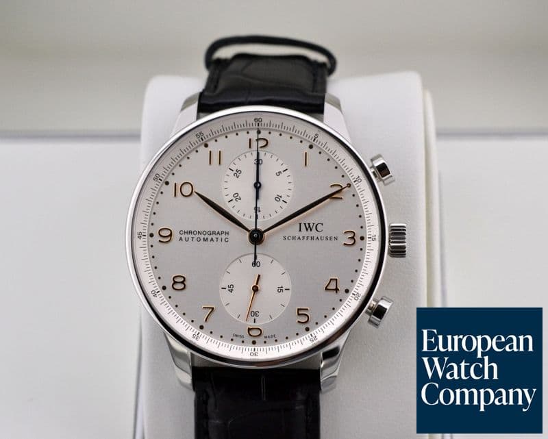 Image of IWC Portuguese Chronograph SS Silver Dial / Gold Numerals 