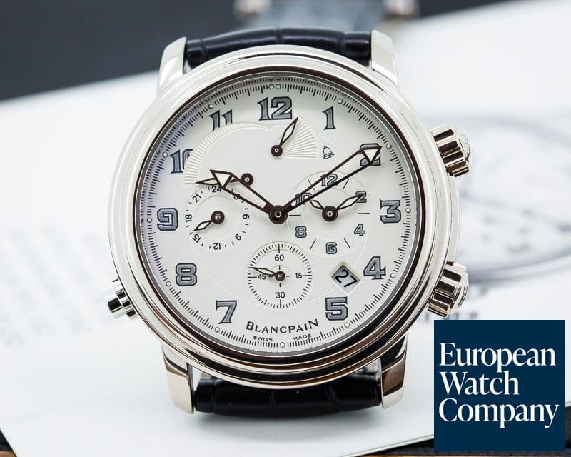Image of Blancpain Leman Reveil GMT 18K White Gold / Silver Dial