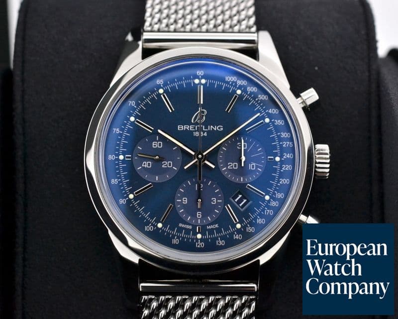 Image of Breitling Transocean Chronograph Blue Dial Limited SS / SS 