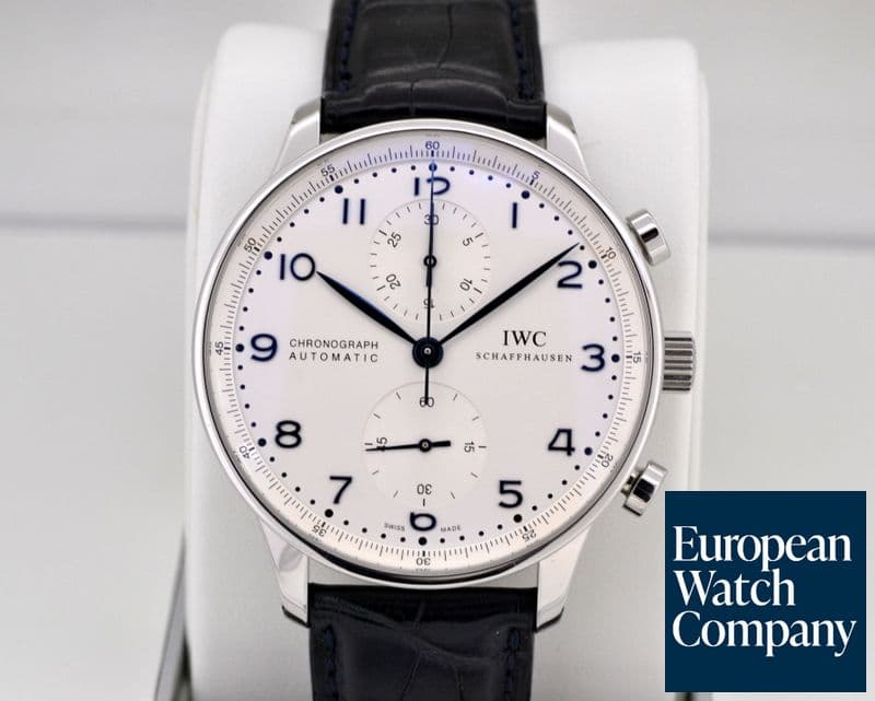 Image of IWC Portuguese Chronograph SS Silver Dial / Blue Numerals