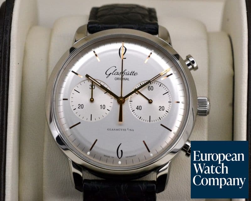 Image of Glashutte Original Senator Sixties Chronograph SS Silver Dial