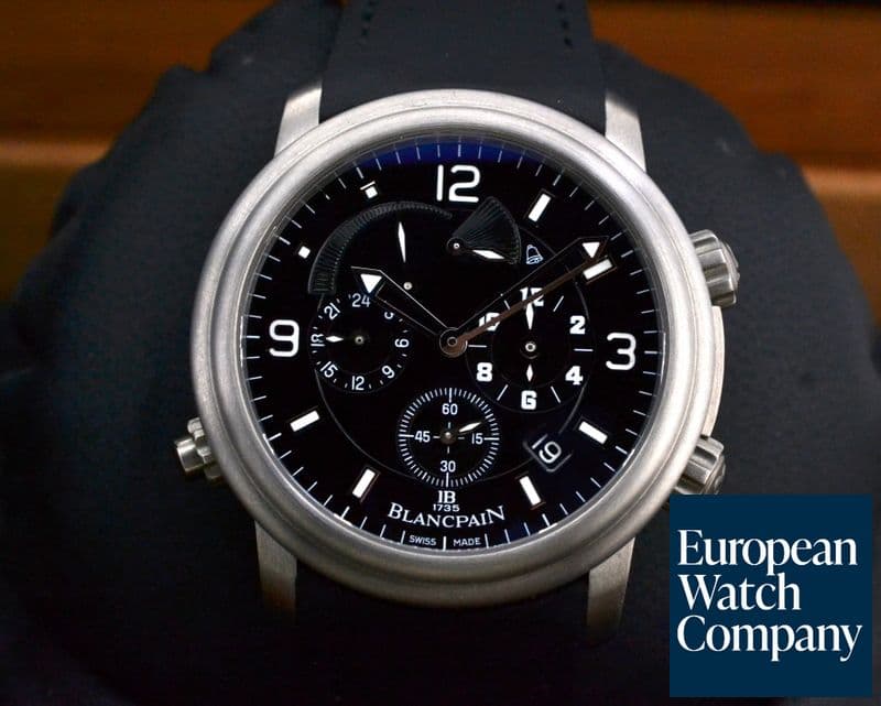 Image of Blancpain Leman Alarm GMT Titanium / Rubber