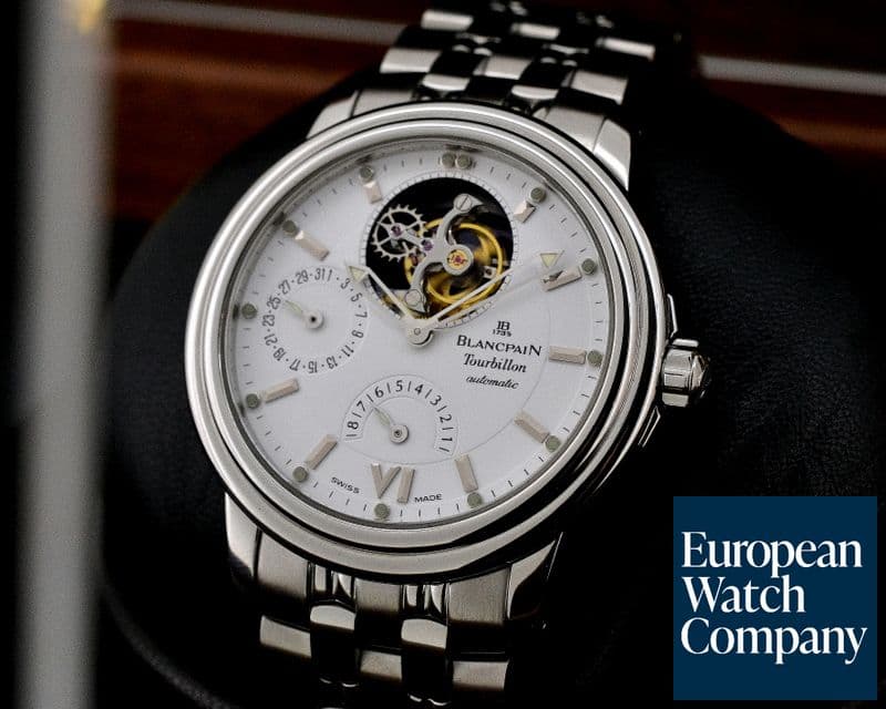 Image of Blancpain Leman Tourbillon White Dial SS Automatic