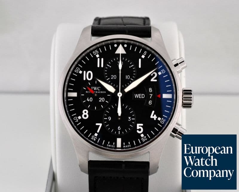 Image of IWC Pilot Chronograph SS Black Dial 