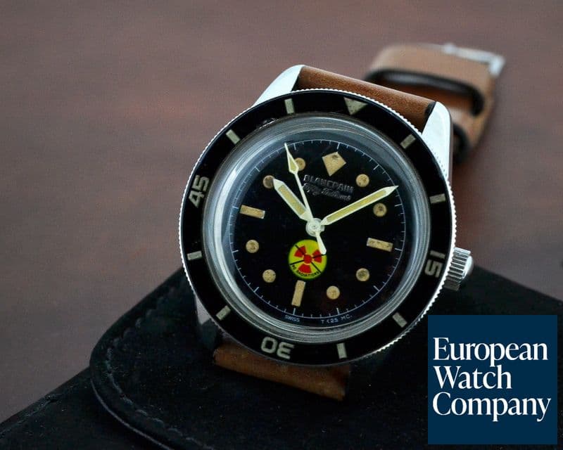 Image of Blancpain Vintage Fifty Fathoms Aqualung NO RADIATION Circa 1960's 36MM