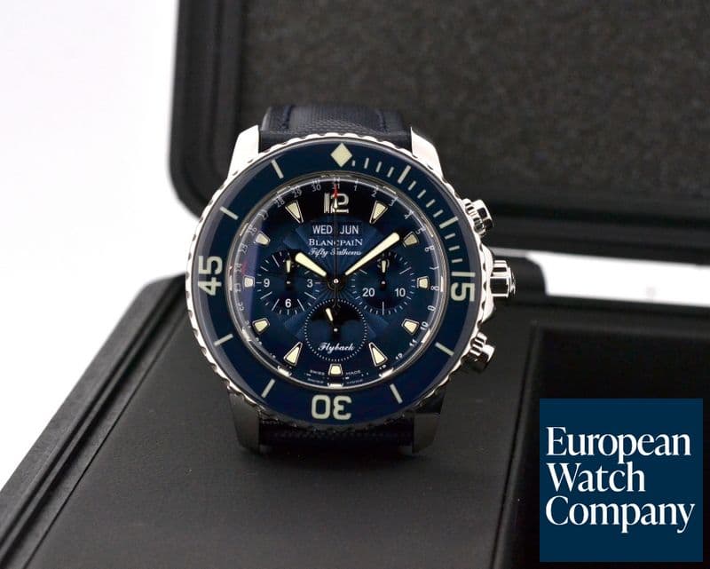 Image of Blancpain Fifty Fathoms Complete Calendar Flyback SS / Blue Dial
