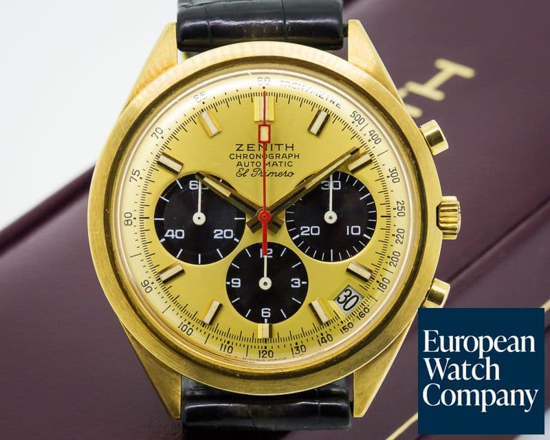 Image of Zenith Vintage El Primero 18K Yellow Gold Panda Dial