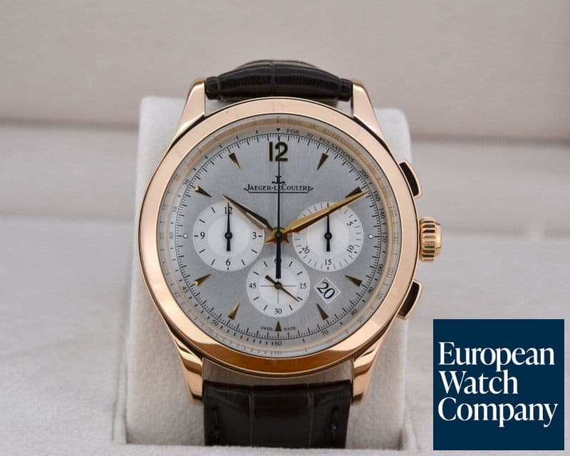 Image of Jaeger LeCoultre Master Chronograph 18K Rose Gold Silver Dial