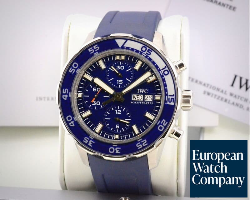 Image of IWC Aquatimer Chronograph Blue Dial SS / Rubber 