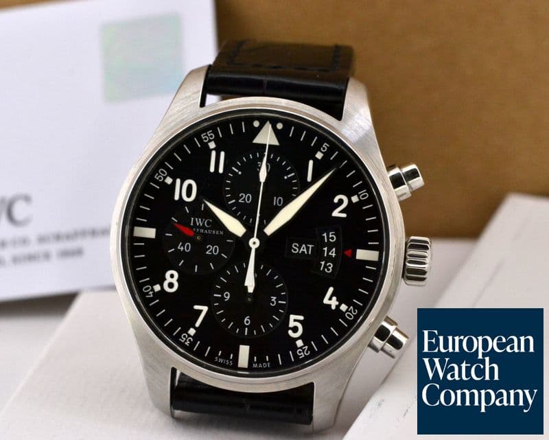Image of IWC Pilot Chronograph SS Black Dial 