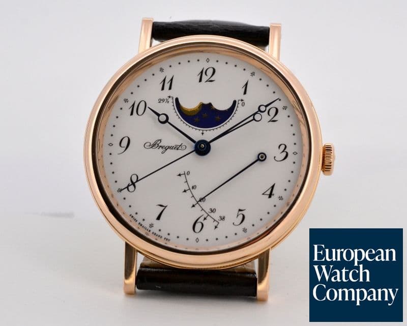 Image of Breguet Classique Moonphase 18K Rose Gold Enamel Dial