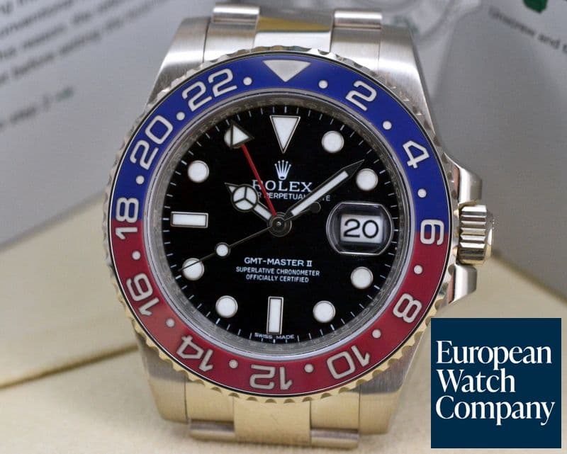 Image of Rolex GMT Master II Blue / Red 18K White Gold 