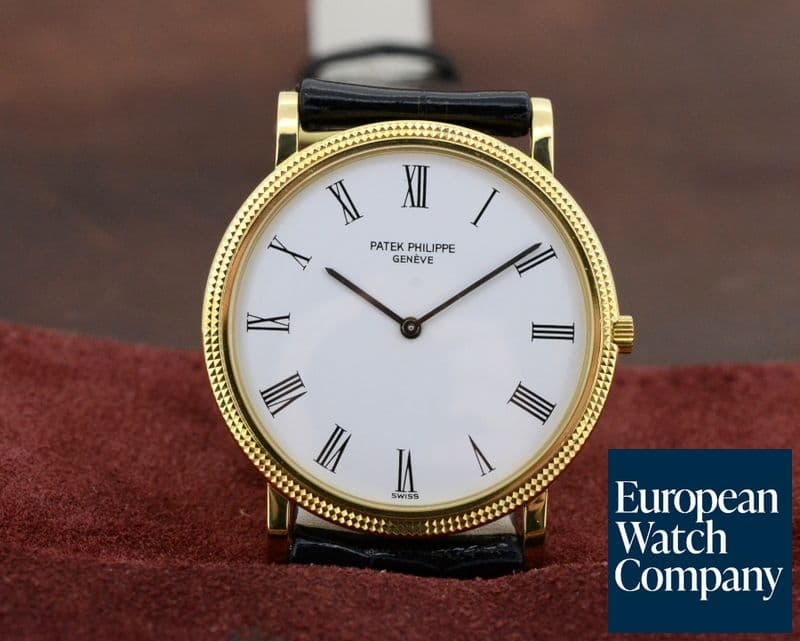Image of Patek Philippe Calatrava 18K Yellow Gold White Roman Manual 
