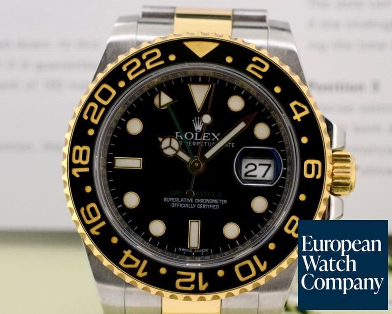 Image of Rolex GMT Master II SS / 18K Yellow Gold Black Dial 