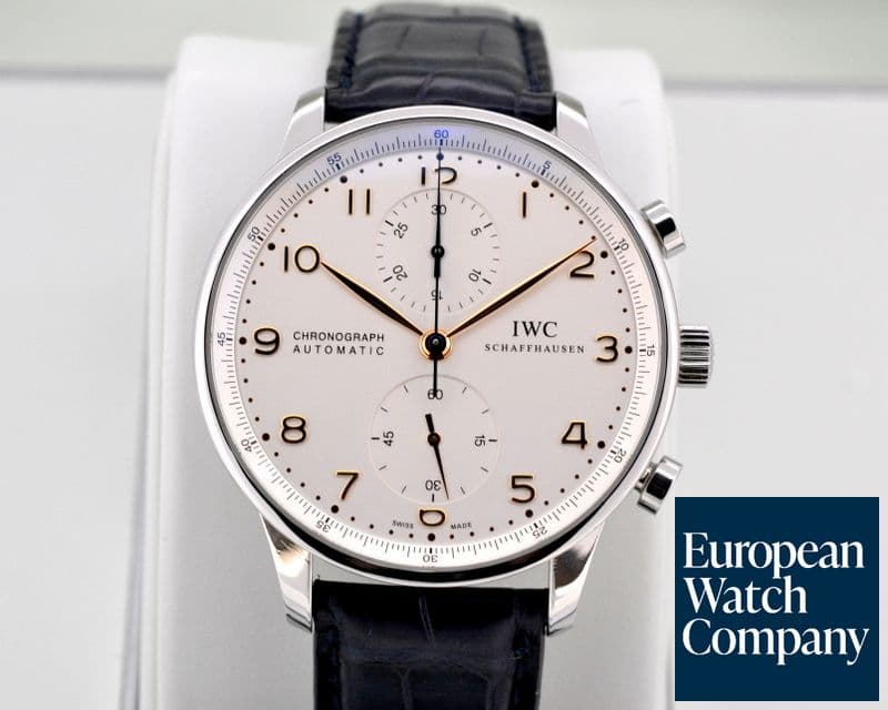 Image of IWC Portuguese Chronograph SS Silver Dial / Gold Numerals 