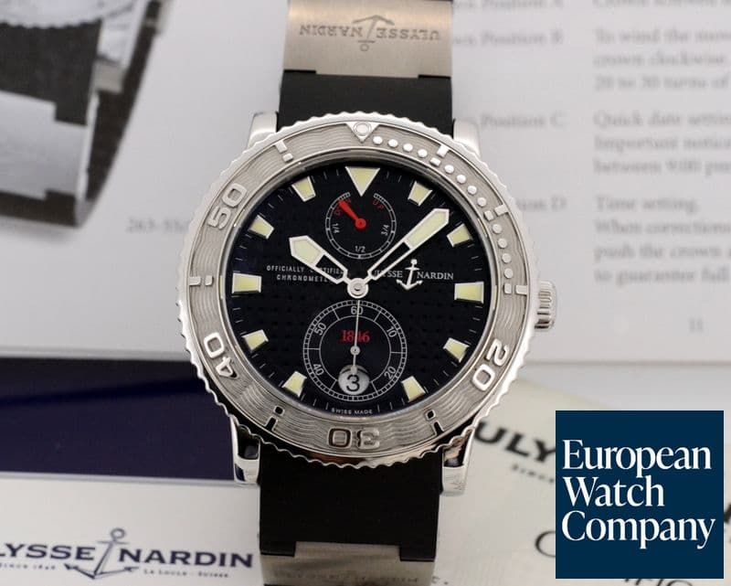 Image of Ulysse Nardin Maxi Marine Diver Black SS / Rubber