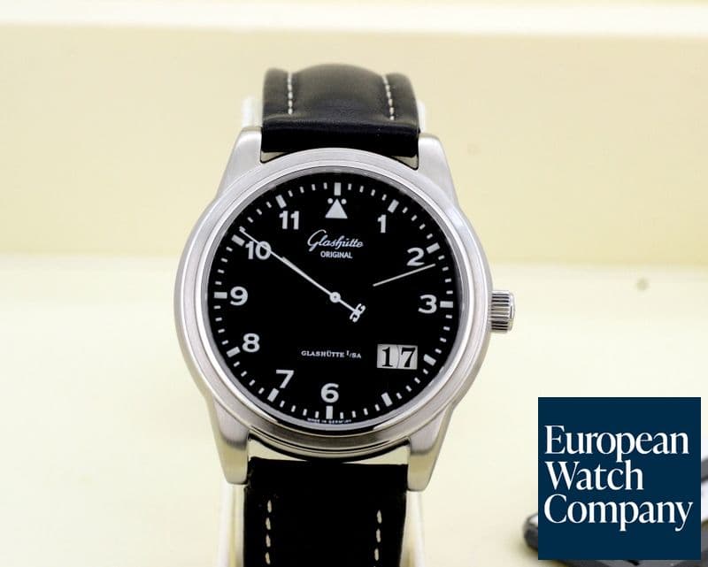 Image of Glashutte Original Senator Navigator Date SS Black Dial 