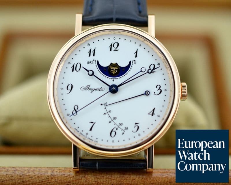 Image of Breguet Classique Moonphase 18K Rose Gold Enamel Dial
