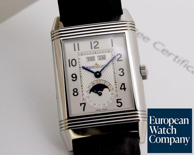 Image of Jaeger LeCoultre Reverso Grande Calendar SS Silver Dial 
