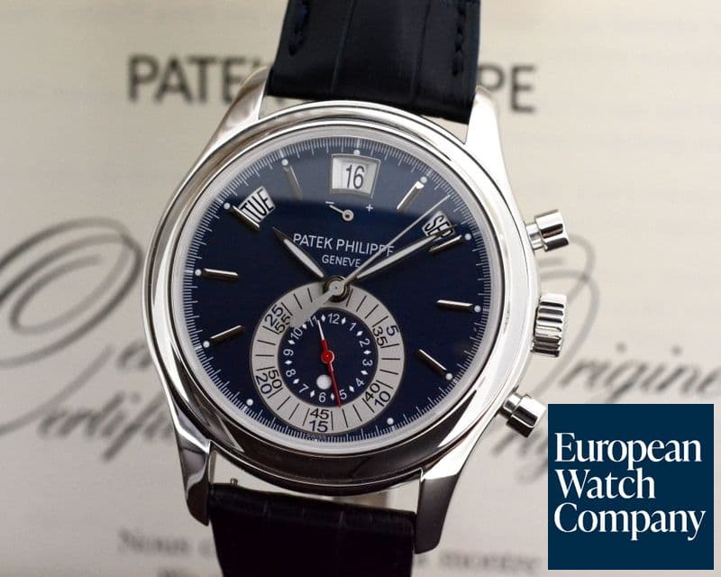 Image of Patek Philippe Annual Calendar Chronograph Platinum Blue Dial 

