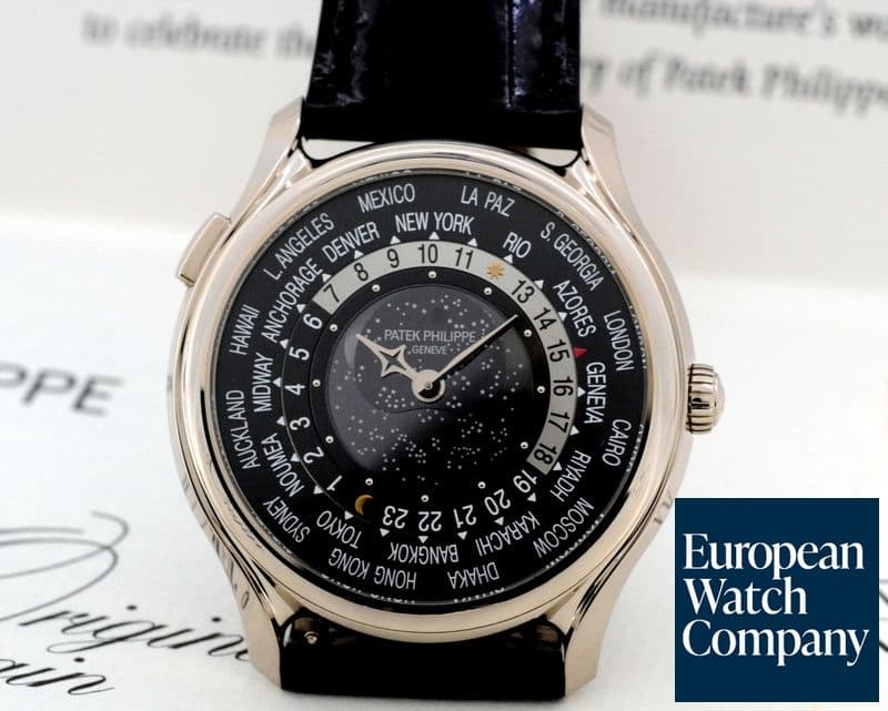 Image of Patek Philippe 175th Anniversary World Time 18K White Gold / Black Dial 