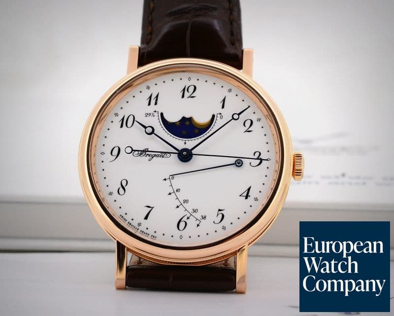 Image of Breguet Classique Moonphase 18K Rose Gold Enamel Dial