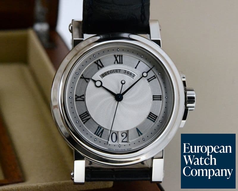 Image of Breguet Marine Big Date SS / Alligator strap