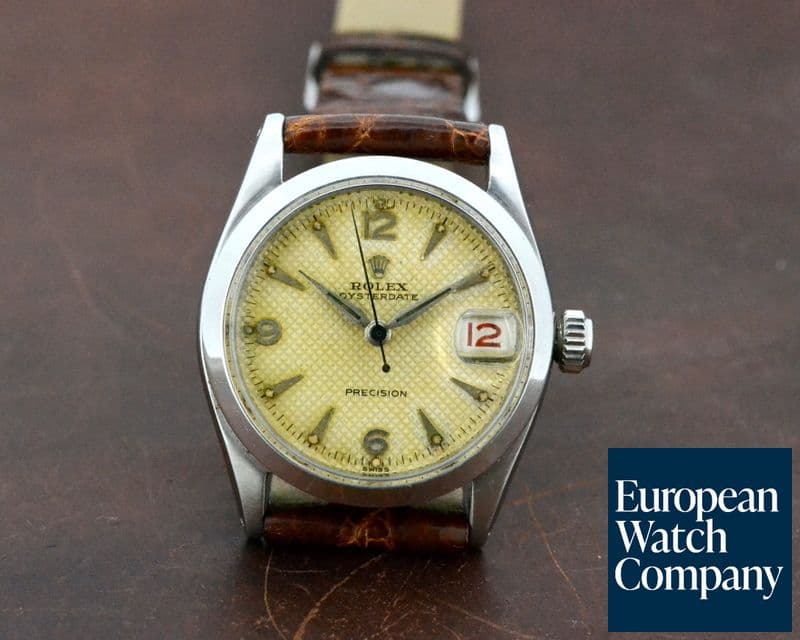 Image of Rolex Oysterdate Precision SS Honeycomb Dial