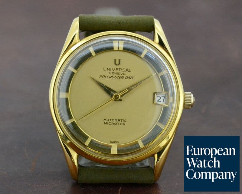 Image of Universal Geneve Vintage Polerouter Date 18K Yellow Gold Circa 1980