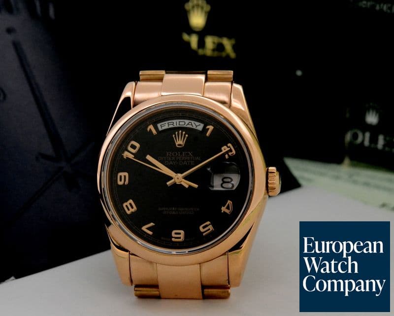 Image of Rolex Day Date Oyster President Black Arabic Dial 18K Rose Gold