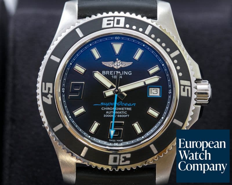 Image of Breitling SuperOcean 44 SS / Rubber Black Dial 