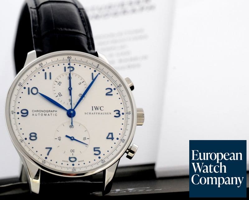 Image of IWC Portuguese Chronograph SS Silver Dial / Blue Numerals